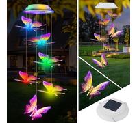 Ninonly Campanelli Eolici Solare, Cambia Colore LED Solare Campane a Vento per Esterno, Impermeabile Campanelli Eolici Farfalla Decorazioni Giardino per Patio Casa Regalo Donna