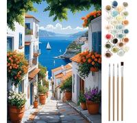Ninonly Dipingi con i Numeri per Adulti Quadri da Dipingere Numerati con Colori Acrilici e Pennelli Paint by Numbers Decora la casa Regalo 40 x 50cm Città