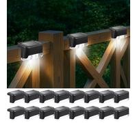 Ninonly Luci Solari da Giardino Esterno, 16 pezzi Luce Solare per Scale Impermeabile, Lampade solari Decorazioni Giardino per Recinzioni Patio Passi Sentieri