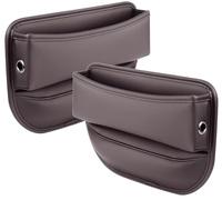 NINQ Organizer Riempitivo per Seggiolino Auto Jaguar F-Pace 2000 2001 2002 2003 2004 2005-2022 2023 2024 2025, Scatola Portaoggetti Console per Auto Tasca Laterale Portaoggetti,2 Piece-Brown