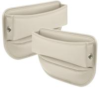 NINQ Organizer Riempitivo per Seggiolino Auto Jaguar F-Pace 2021 2022 2023 2024 2025, Scatola Portaoggetti Console per Auto Tasca Laterale Portaoggetti,2 Piece-Beige