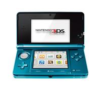 NINTENDO 3DS, Sopra: Wide Screen LCD autostereoscopico; Sotto: TFT-LCD trasparente e, Blu