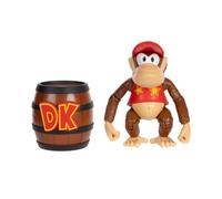 Nintendo Action figure articolata Diddy Kong da 4" / 10 cm, ufficiale, 13 punti