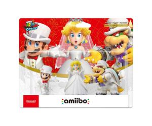 Nintendo Amiibo 3 Pack Mario Peach Bowser in Wedding Outfit Super Mario Odyssey