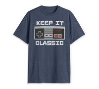 Nintendo - Keep It Classic - Maglietta da Uomo Blu Navy Camouflage, Premium S