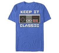 Nintendo - Keep It Classic - Maglietta da Uomo Blu Reale mélange M