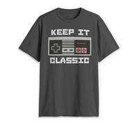 Nintendo - Keep It Classic - Maglietta da Uomo Carbone L