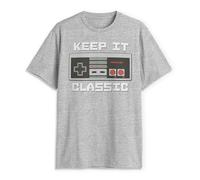 Nintendo - Keep It Classic - Maglietta da Uomo Premium Athletic Heather L