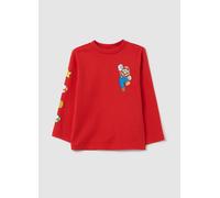 NINTENDO, Maglia Da Bambino In Puro Cotone Rossa Con Stampa Super Mario, Rosso, Taglia: 8-9
