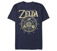 Nintendo Maglietta da Uomo con Cerchio simbolico Leggenda di Zelda, Blu Navy, 3XL