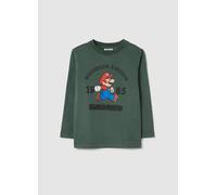 NINTENDO, Maglietta Verde Da Bambino In Puro Cotone Regular Fit Con Stampa, Verde, Taglia: 4-5
