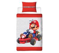 Set Copripiumino Singolo Mario Closeup Per Bambini Nintendo Reversibile