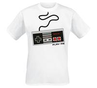 Nintendo NES - Maglietta a Maniche Corte NES Controller, da Uomo, Colore Bianco, XL