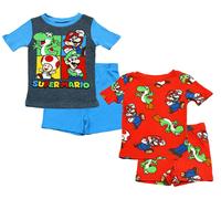 Nintendo Pj per Ragazzi, 4 Pezzi Cotone Super Mario Brothers Pigiama per Bambini