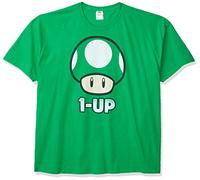 Nintendo Super Mario 1-up Mushroom T-Shirt, Kelly, M Uomo