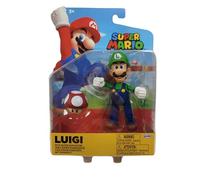 Nintendo Super Mario 4 inch Action Figure | Luigi w/ 1-Up Mushroom
