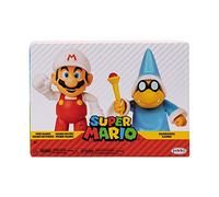 Nintendo Super Mario - Action figure di Fire Mario e Magikoopa alte 10 cm, dotate di multipli punti di articolazione ed estremamente dettagliate. Per bambini e collezionisti