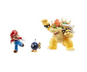 Nintendo super mario diorama set mario vs bowser per la sfida finale tra bene e male!