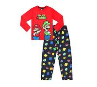 Nintendo Super Mario e Luigi - Pigiama da bambino, Rosso, 5-6 Anni