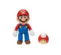 Nintendo Super Mario - Figura snodata Mario da 10,2 cm, con fungo Power Up, età 3+ (licenza ufficiale)