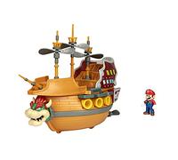 Nintendo Super Mario - Galeone Di Bowser dotato di cannoni, alberi a elica rotanti e personaggio articolato di Super Mario alto 6 cm. Il gioco ha effetti sonori! Per bambini e collezionisti