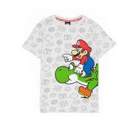 Nintendo Super Mario Grigio Multi Character Graphic & All-Over Print Mix T-shirt