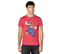 Nintendo Super Mario Jump Pose - Maglietta da Uomo, Erica Rossa., XL