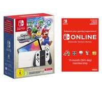 Nintendo Switch OLED (bianco) + Super Mario Bros. Wonder + Online Individual 12 mesi Console di gioco portatile 17,8 cm (7 ) 64 GB Touch screen Wifi Bianco - Nouvo