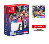 Nintendo Switch OLED + Mario Kart 8 Deluxe + Switch Online 12 Mesi console di giochi portatili 17,8 cm (7 ) 64 GB Schermo touch Wifi Bianco - Nouvo