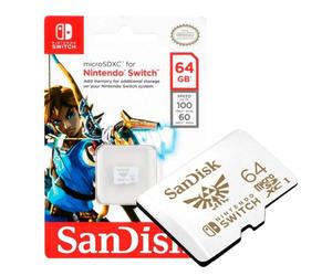 Nintendo Switch Sandisk Microsdxc 64Gb Memoria Micro Sd Scheda Ufficiale Zelda