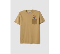 NINTENDO, T-shirt Beige In Puro Cotone Con Taschino Regular Fit, Uomo, Beige, Taglia: L