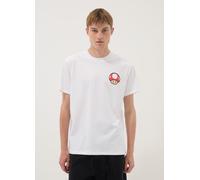 NINTENDO, T-shirt Bianca In Puro Cotone A Maniche Corte Regular Fit, Uomo, Bianco, Taglia: XXL