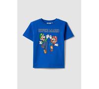 NINTENDO, T-shirt Blu A Maniche Corte In Cotone Elasticizzato Regular Fit, Bambino, Blu, Taglia: 4-5