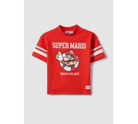 NINTENDO, T-shirt In Cotone Elasticizzato Rossa Da Bambino Con Super Mario, Rosso, Taglia: 9-10