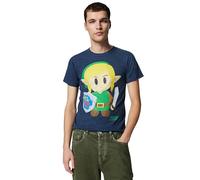 Nintendo T-Shirt Zelda Link's Awakening Batttle Ready, Blu Navy Heather, M Uomo