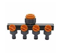 Nintens 1 pz. 4 Vie Tubo Flessibile dell'Acqua sdoppiatore 1" a 3/4" a 1/2" Filettatura Femmina connettore Acqua da Giardino Rubinetto valvola di derivazione irrigazione(Orange)