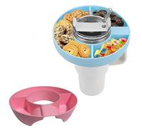 Ninyoon Ciotola Snack per Stanley Cup Bicchiere da 40 oz con Manico, Vassoio ad Anello per Snack Materiale Sicuro per Alimenti Piatti per Snack Lavabili in Lavastoviglie (Rosa, Plastica)