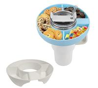 Ninyoon Ciotola Snack per Stanley Cup Bicchiere da 40 oz con Manico, Vassoio ad Anello per Snack Materiale Sicuro per Alimenti Piatti per Snack Lavabili in Lavastoviglie (Bianco, Plastica)