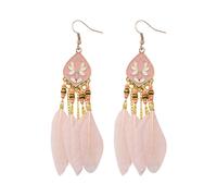 Niobium Jewelry 1 paio di orecchini da donna con piume finte, orecchini vintage lunghi pendenti a goccia con design in lega da donna alla moda orecchini lunghi per uso quotidiano orecchini pendenti
