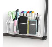 NiOffice Portapenne magnetico cancellabile a secco in acrilico trasparente, per lavagna, frigorifero, armadietto, 21,3 x 12,2 x 6,1 cm, grande portapenne autoadesivo da parete per casa, scuola
