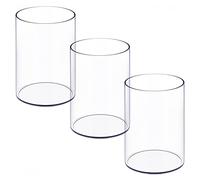 NiOffice Set di 3 eleganti organizer da scrivania in acrilico trasparente per penne e matite, rotondi, perfetti per casa, scuola e ufficio