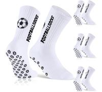 Niofind 3 Paia Calze da Calcio Antiscivolo Uomo Donna, Calzettoni Sportivi Grip in Spugna, Calzini Football Ideali per Calcio, Yoga, Pilates, Palestra, Running