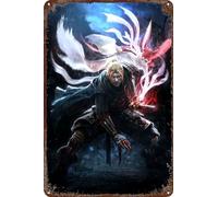 Nioh - 2 cartelli in metallo in latta, decorazione per soggiorno, bar, decorazione da parete, 30,5 x 20,3 cm