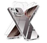 Niokfrci Cover per OPPO Find X9 Pro con 2 Pezzi Pellicola Vetro Temperato, Trasparente Custodia Sottile Morbida Silicone TPU Antiurto Bumper, Anti-Graffio Protettiva Chiaro Case per OPPO Find X9 Pro