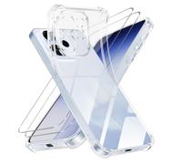 Niokfrci Cover per OPPO Reno 15 Pro con 2 Pellicola Vetro Temperato, Trasparente Custodia Sottile Morbida Silicone TPU Antiurto Bumper, Anti-Graffio Protettiva Chiaro Case per OPPO Reno 15 Pro 5G