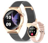 niolina Smartwatch Donna, 1,27” Orologio Smartwatch con Chiamata Bluetooth, 120+ Sport, 24H Frequenza Cardiaca SpO2 Sonno, Fisiologia Feminile, IP68 Impermeabile, Smart Watch per Android iOS Nior Oro