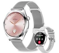 niolina Smartwatch Donna, 1,27” Orologio Smartwatch con Chiamata Bluetooth, 120+ Sport, 24H Frequenza Cardiaca SpO2 Sonno, Fisiologia Feminile, IP68 Impermeabile, Smart Watch per Android iOS Argento