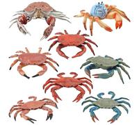 NIOMICO 8 pezzi di figurine falsa figurina falsa assortita e realistica giocattolo di granchio artibile per figurine per animali marini in PVC educative interattive doni per i bambini che imparano g