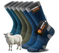 Niorasen Calze Uomo Donna, Calze da Escursionismo in Lana Merino, Calze Sportive, Anti-Vesciche, Anti-Odore, Assorbi-Umidità, per Running, Ciclismo, Lavoro，3 paia