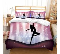 NIOYNJIS Copertina trapunta kit,universale per tutte le stagioni. Copritura trapunta di nozze,morbida e confortevole,Ballerina classica che danza tra le stelle e nella luce,228x264cm